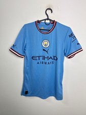 MANCHESTER CITY 2022/2023 HOME FOOTBALL SHIRT PUMA JERSEY SIZE S ADULT