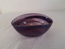 Murano Bowl Italian Art Glass Hand Blown Candy Trinket Dish Purple Bowl