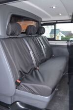 Seat Covers For Vauxhall Vivaro Crew Cab (01-14) Black Tailored Fit Rear Set