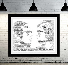 OASIS Songs Liam/Noel Gallagher Britpop Word Art Gift/Collectable/Memorabilia