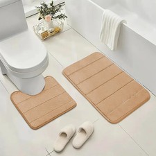 Pedestal Memory Foam Bath Mat Washable Water Absorbent Floor Mat