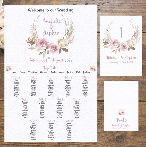 Boho a2 wedding table - boho, a3