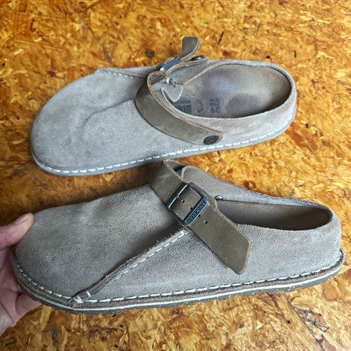 Birkenstock lutry beige suede - birkenstock,