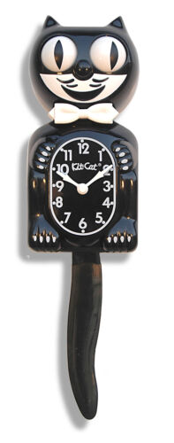 Classic black kit cat clock - black,