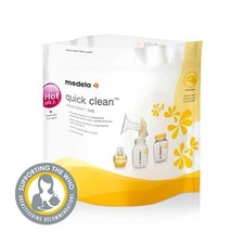 Medela Quick Clean Micro-Steam Bags 5Pk for Easy Fast Safe Breast Pump Cleaning