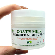 Goats Milk Enriched Night Cream 50g Psoriasis Eczema Dry Skin Rosacea Dermatitis