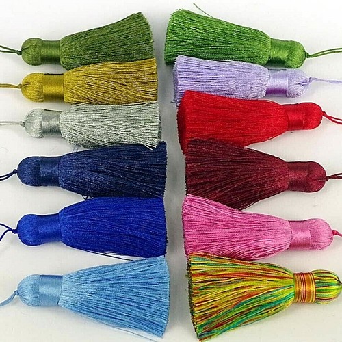 Silky key tassels cushions - key,