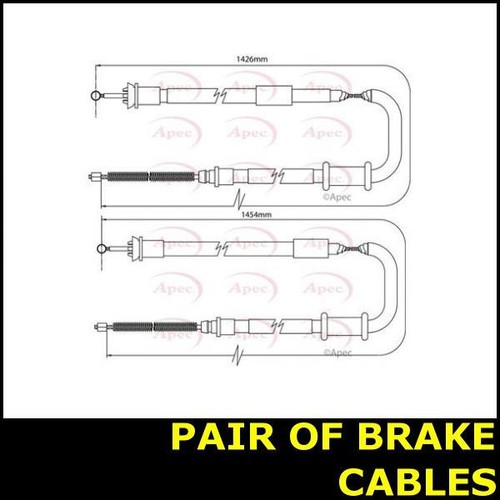 Pair handbrake cable parking - cable,