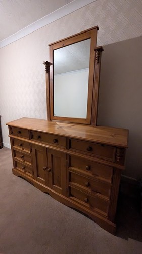 Pine mirrored sideboard - pine,
