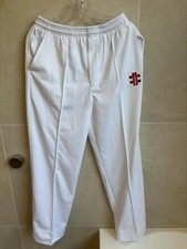 Gray Nicolls Elite Boys White Cricket Pants Size Small Draw String Elastic Waist