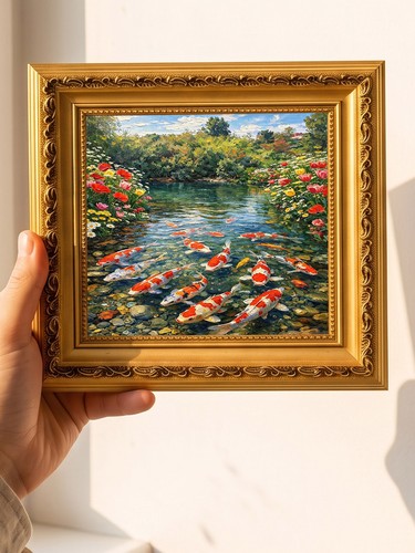 Vibrant koi fish garden pond - vibrant,