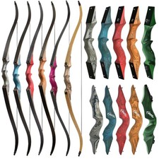 60'' Takedown Recurve Bow 20-60lbs Limbs Wooden Archery Hunting Target RH LH