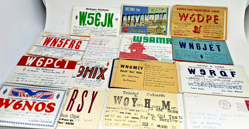 1950s ham radio qsl postcard - 1950s,
