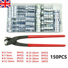 80/150x Double Ear Clamp O Clips Crimp Air Silicone Petrol Water Fuel Hose Pipe