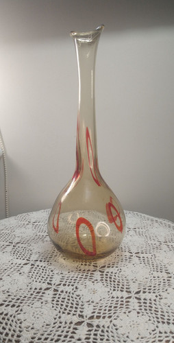 Murano art glass vase amber - glass,