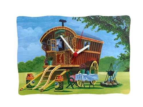 Gypsy caravan clock romany - clock,