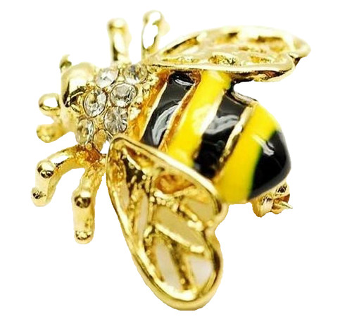 Gold tone honey - bee, brooch