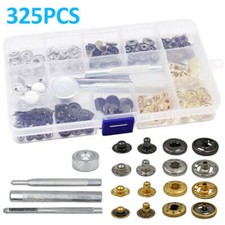 Heavy Duty Snap Fasteners Press Studs Kit +Poppers Leather Button Tool UK