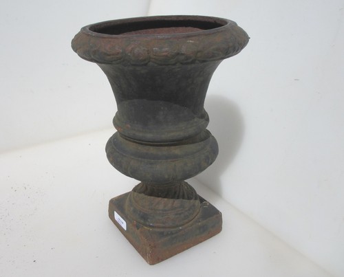Victorian iron urn planter - iron,