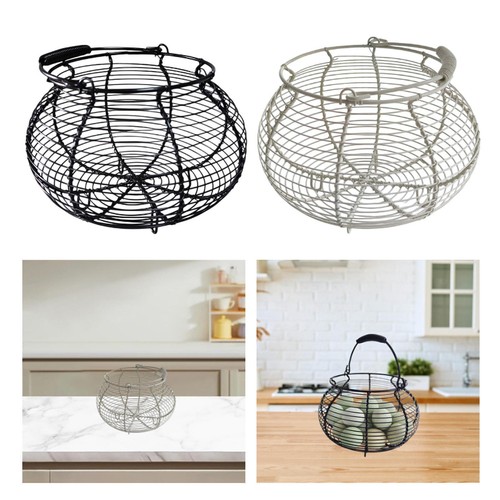 Wire egg basket with handle - egg,