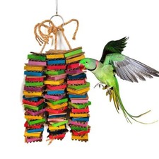 Bird Parrot Toy Large Parrot Toy Natural Wooden Blocks Bird Chewing Toy