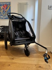 Cube Bike Trailer Black - Double Seated For Kids