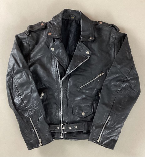 Vintage leather biker jacket - vintage,