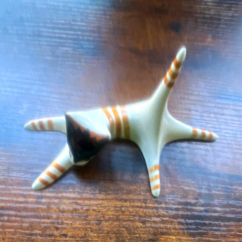 Ceramic cat figurine - cat,