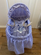 Reborn Dolls Moses Basket. Frozen Design . Handmade Stand Included