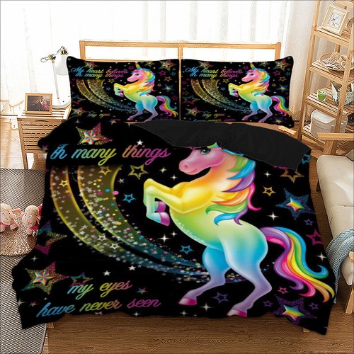 Rainbow unicorn quilt duvet - unicorn,