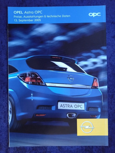 Opel astra opc price list - opel, h
