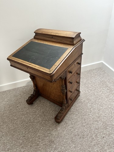 Victorian walnut davenport - victorian,