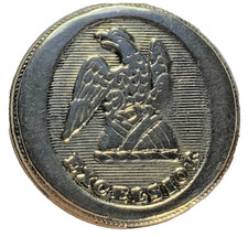 SCARCE NEW YORK STATE MILITIA EXCELSIOR EAGLE 22MM SP BUTTON 1810-1830 NEAR MINT