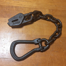 Vintage Heavy Duty Winching Towing chain with tow loop and clip