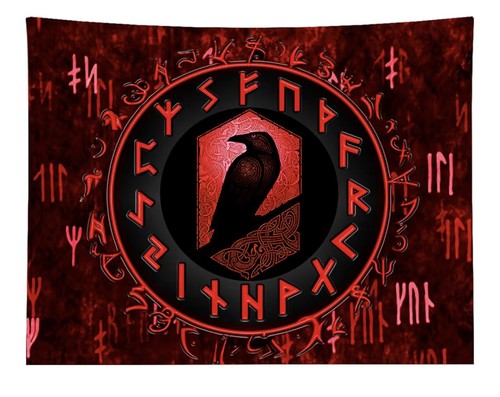 Raven viking tapestry - raven,