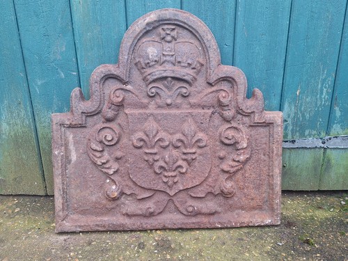 Vintage cast iron fireplace - cast,