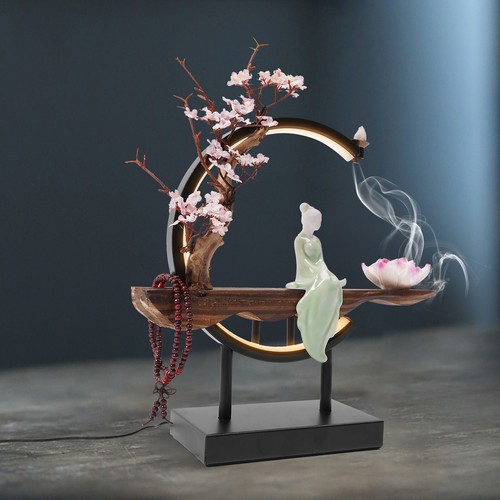 Backflow incense burner - burner, peach