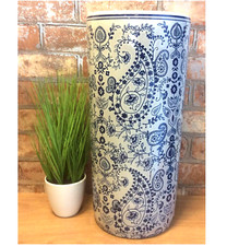 Blue and White Floral Ceramic
