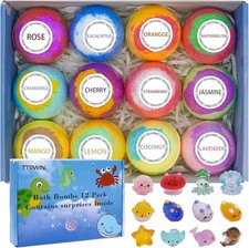 12Pcs, Bath Bomb ,Gift Set,With Surprise, Toys Inside, Bath Bombs for Kids