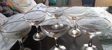 Babycham Vintage Gold Rimmed Glasses Set of 6 With The Babycham Logo Not Boxed