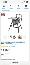 Titan table Saw (used once)