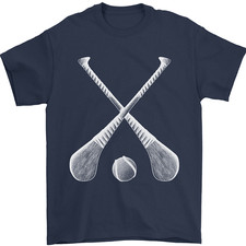 Hurling Sticks and Ball Mens T-Shirt 100% Cotton