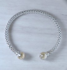 Fine Estate Jewelry Solid 18K White Gold Cuff Bracelet Fope Jewellery