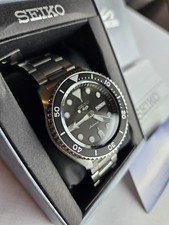 Seiko 5 Sports Automatic Mens Watch Black Stainless Steel SRPD55K1 42mm 100m WR