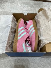 Adidas Hamburg Shoes Original Sneakers Bliss Pink/Semi Flash Aqua IH5459 UK9.5
