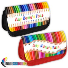 Colouring Pencils PERSONALISED Pencil Case Add Name School Kids Teacher Bag Gift