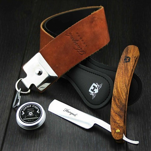 Leather strop strap and - and, paste