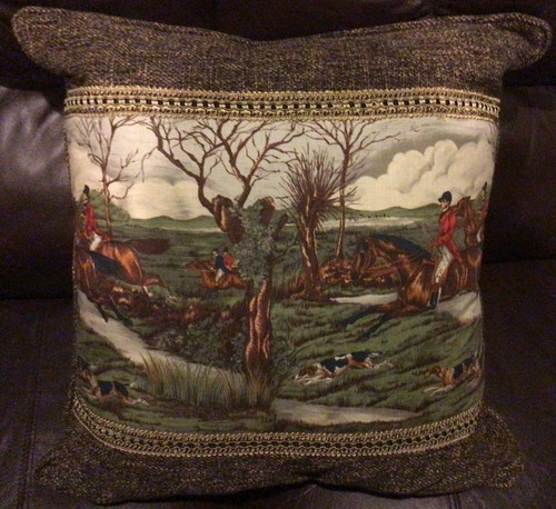 Fox hunt hunting fabric panel - fox,