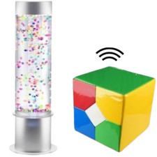 Bubble Tube 60cm Floating Balls Sensory LED Lamp Light With Remote Cube Control