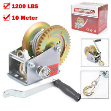 Manual Hand Winch 1200lbs Boat Trailer Caravan 10m 33ft Cable Length Marine Pull